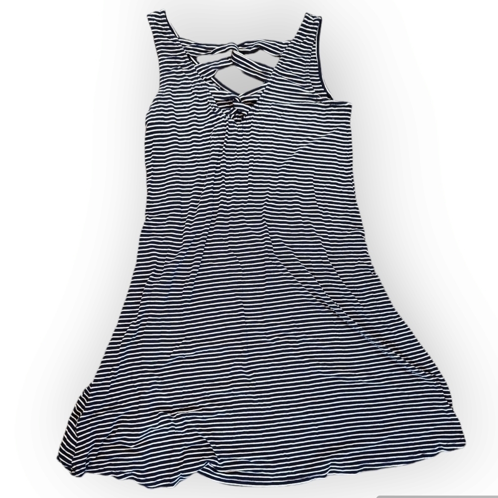 Cable & Gauge Navy Stripe Sun Dress Small - Picture 3 of 7